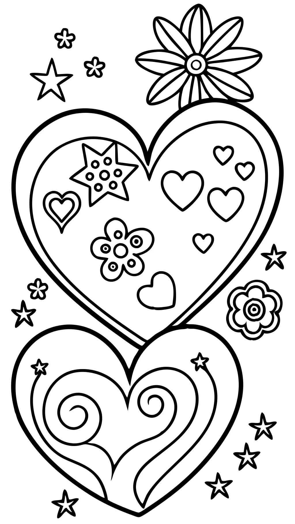 hearts coloring page